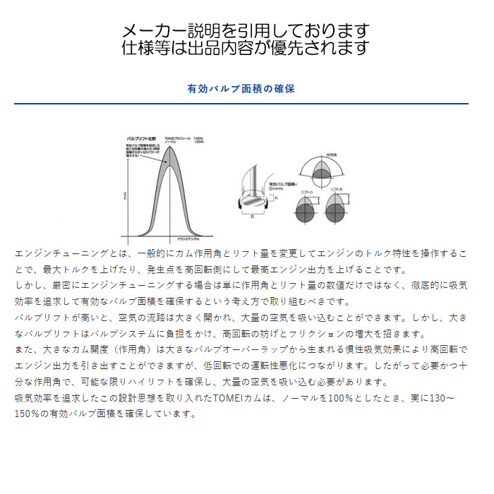 TOMEI POWERED TOMEI プロカム ラッシュ EXカム 260°/7.23mm シルビア