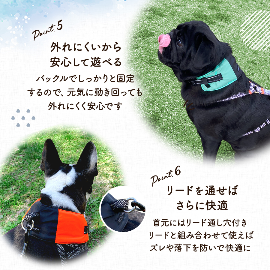 クールネック 犬 夏 暑さ対策 ひんやり リード穴付き 市販の保冷剤が