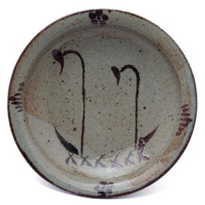 唐津焼：絵唐津五寸五分皿・鳥文・中村恵子《中皿・16.5cm》 : 和食器