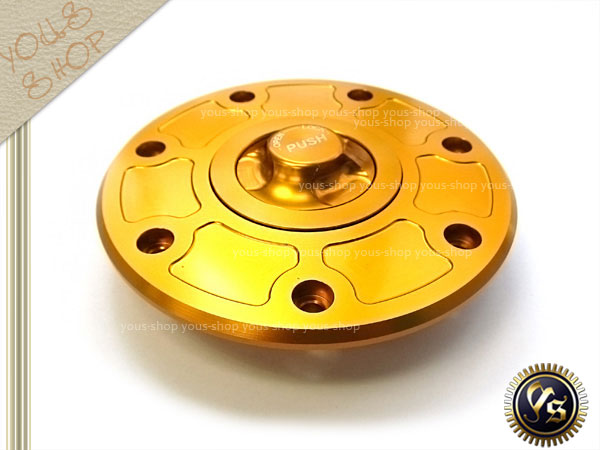CNC アルミ タンクキャップ 7穴 ゴールド GPZ900R バリオス ZRX400