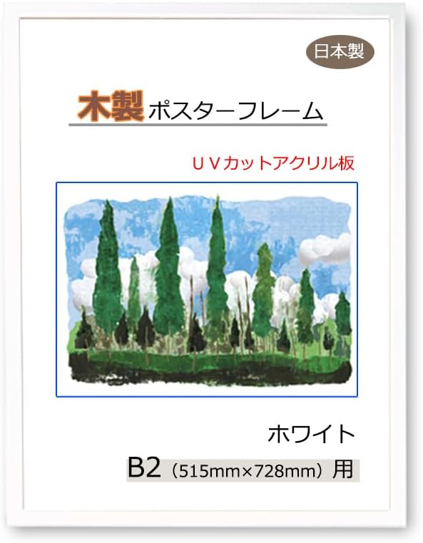 ゆがみにくいクリアに飾る額縁 ポスターフレーム B2（515x728