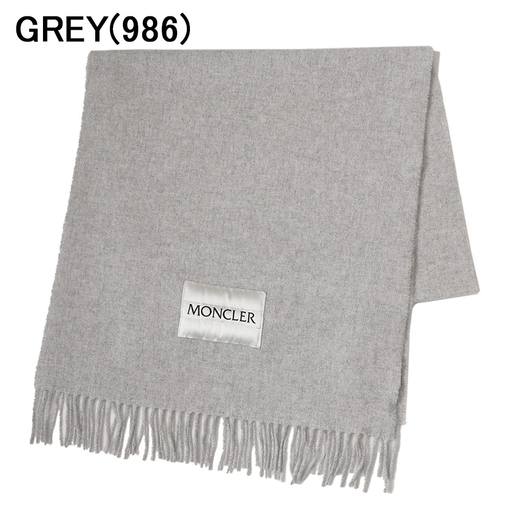 あさこのママ‼️MONCLER モンクレール ビッグロゴ フリンジマフラー