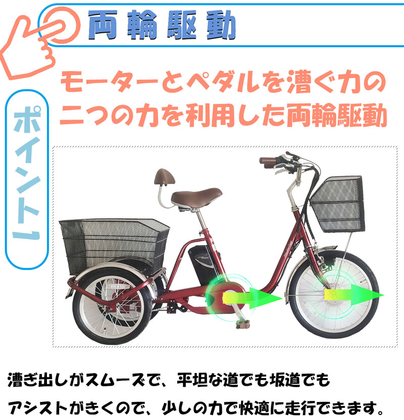 21Technology 電動アシスト三輪自転車 三輪車 電動三輪車 電動アシスト
