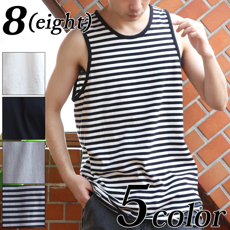 8 ダメージ加工 タンクトップ メンズ ヴィンテージ クラッシュ加工