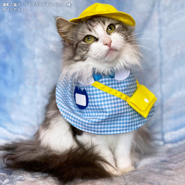 キャンバス油絵 専用 帽子と温かい服を着せてもらったにゃんこ