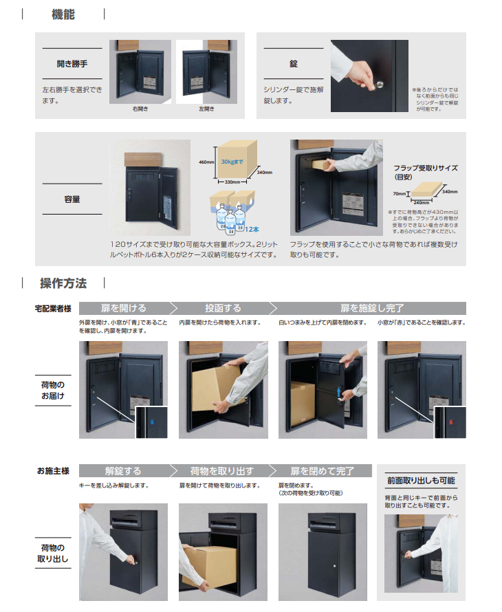 LIXIL（リクシル） 宅配ボックスセットKN 前入れ後取り出し シリンダー