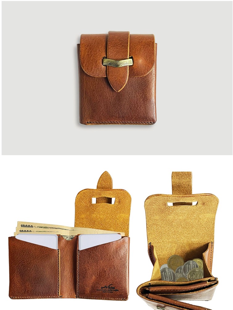 池之端銀革店 haru hc-536 イタリーレザー ギャルソン 牛革 二つ折り