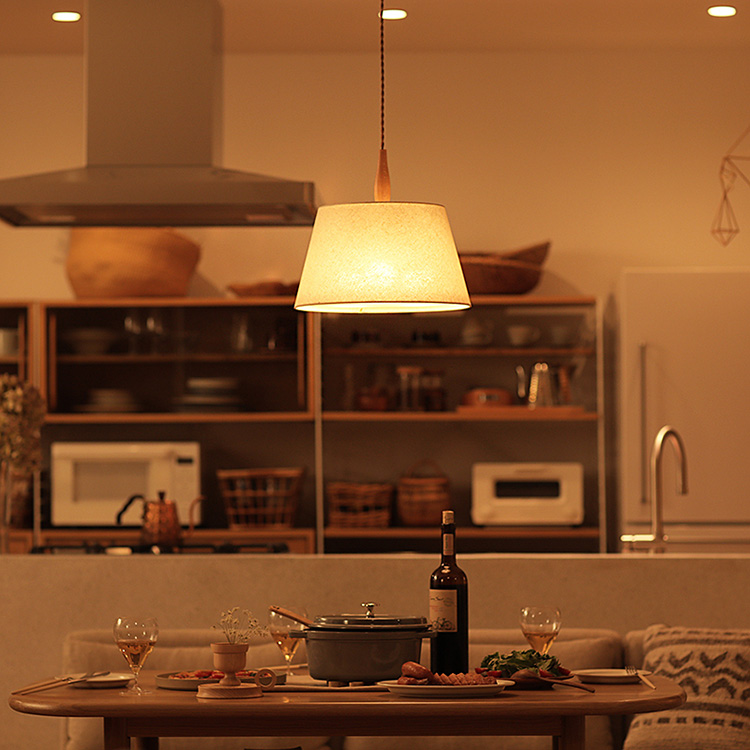 天井照明 ペンダントライト LinenMix 3灯ソケット／スマートLED電球