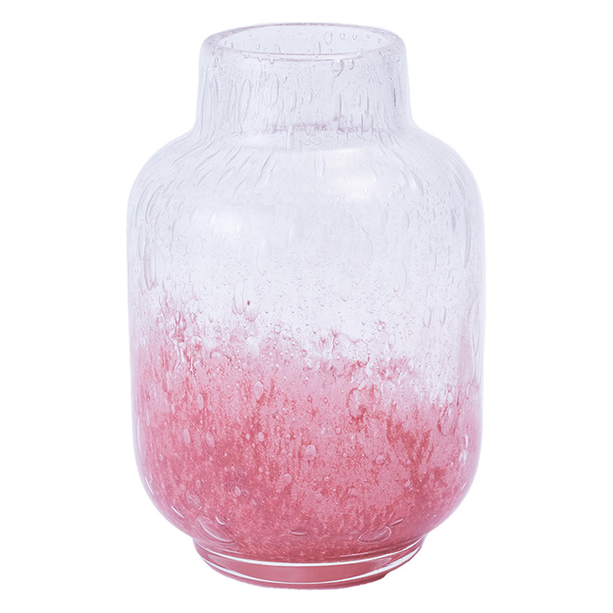 泡模様のピンクガラス花瓶 泡模様のピンクガラス花瓶 泡模様のピンク