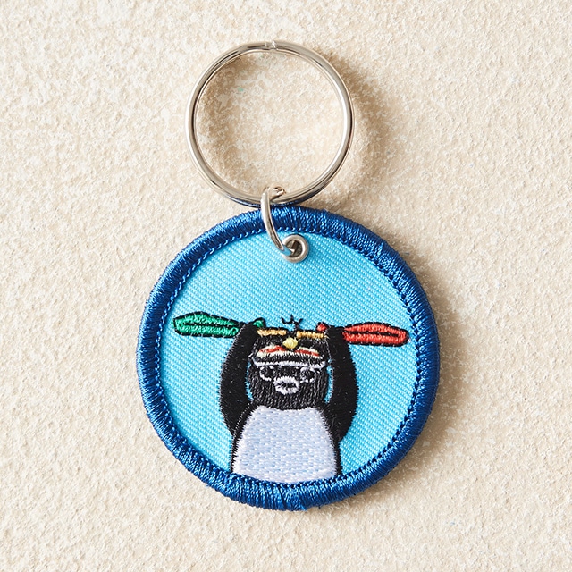 在庫限り】Suicaのペンギン 刺繍キーホルダー・ブルー（鉄道シリーズ
