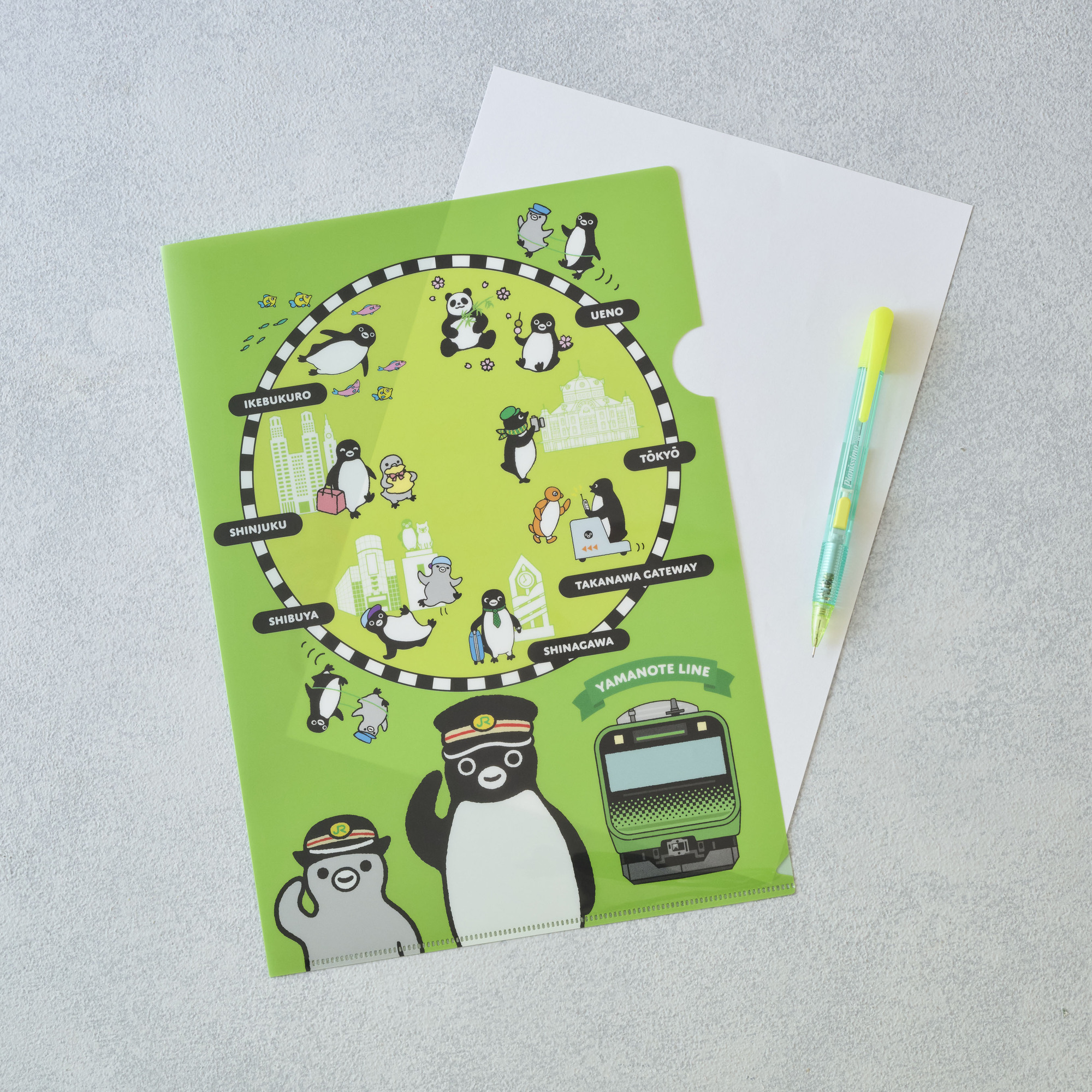 Suicaのペンギン A4クリアファイル（鉄道シリーズ・ 山手線）:オレンジ