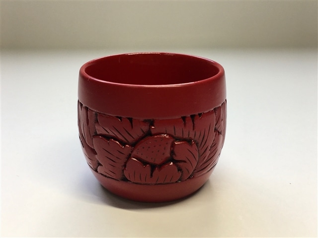 村上木彫堆朱 ぐい呑（牡丹唐草）:THE NIIGATA通販｜JRE MALL