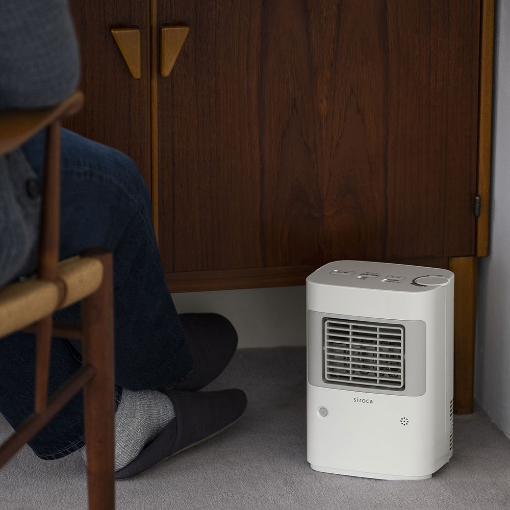 siroca 温度調節・人感センサーつき足元ヒーターまめポカ ホワイト SH