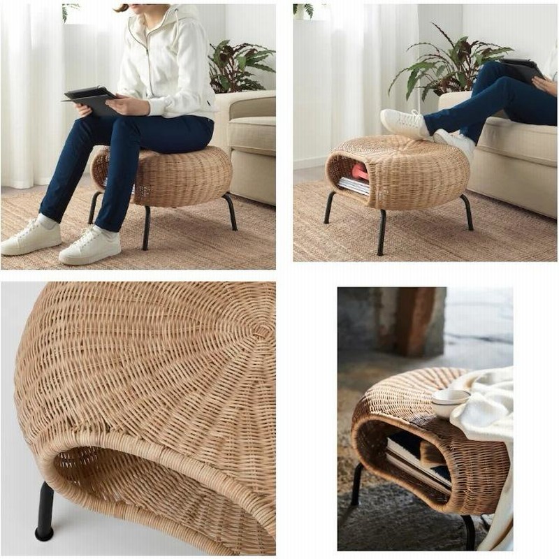 IKEA イケア GAMLEHULT ガムレフルト ラタン オットマン 送料込み IKEA