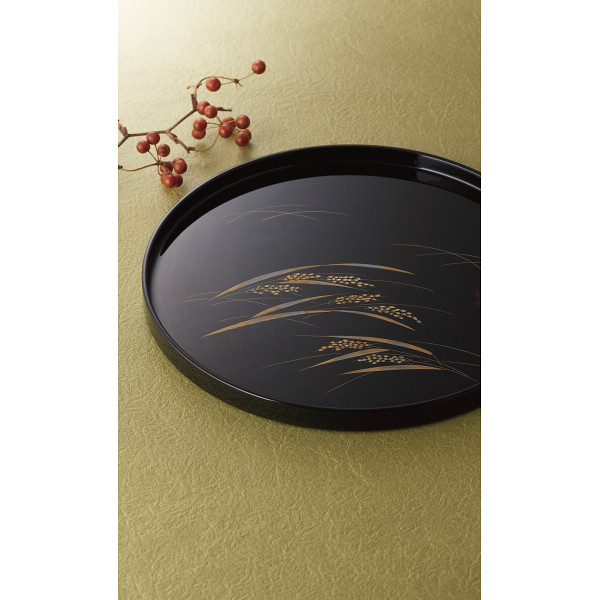 輪島塗 沈金稲穂 丸盆 | シャディギフトモール