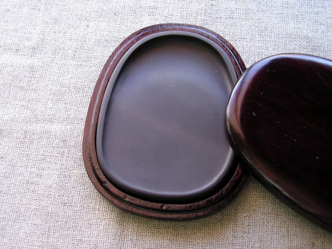 端渓硯麻子坑 楕円硯 4インチ - 写経屋