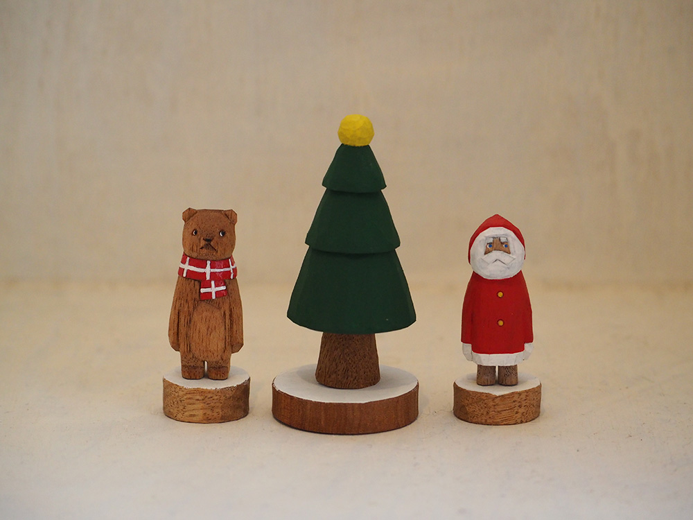 工場 江籠正樹 さん サンタクロース & マフラーくま 2体セット 江籠