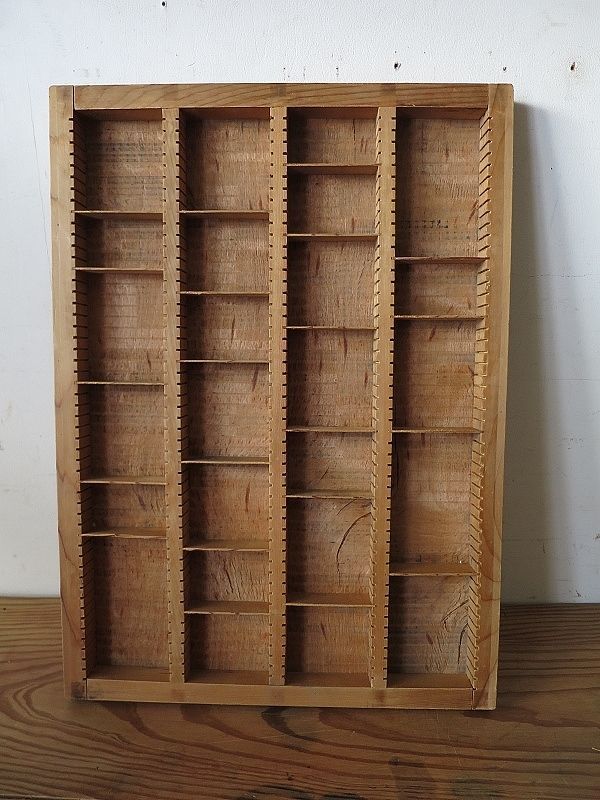 T1【送料込み】活版印刷所から出た木のタンス【古道具】【活版印刷