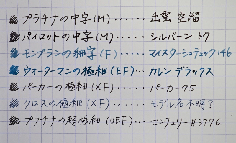 プラチナ万年筆ホワイトタイガー字幅SF