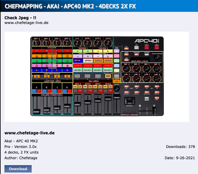 AKAI APC40 MKⅡ が Native Instruments TRAKTOR PRO 3 の