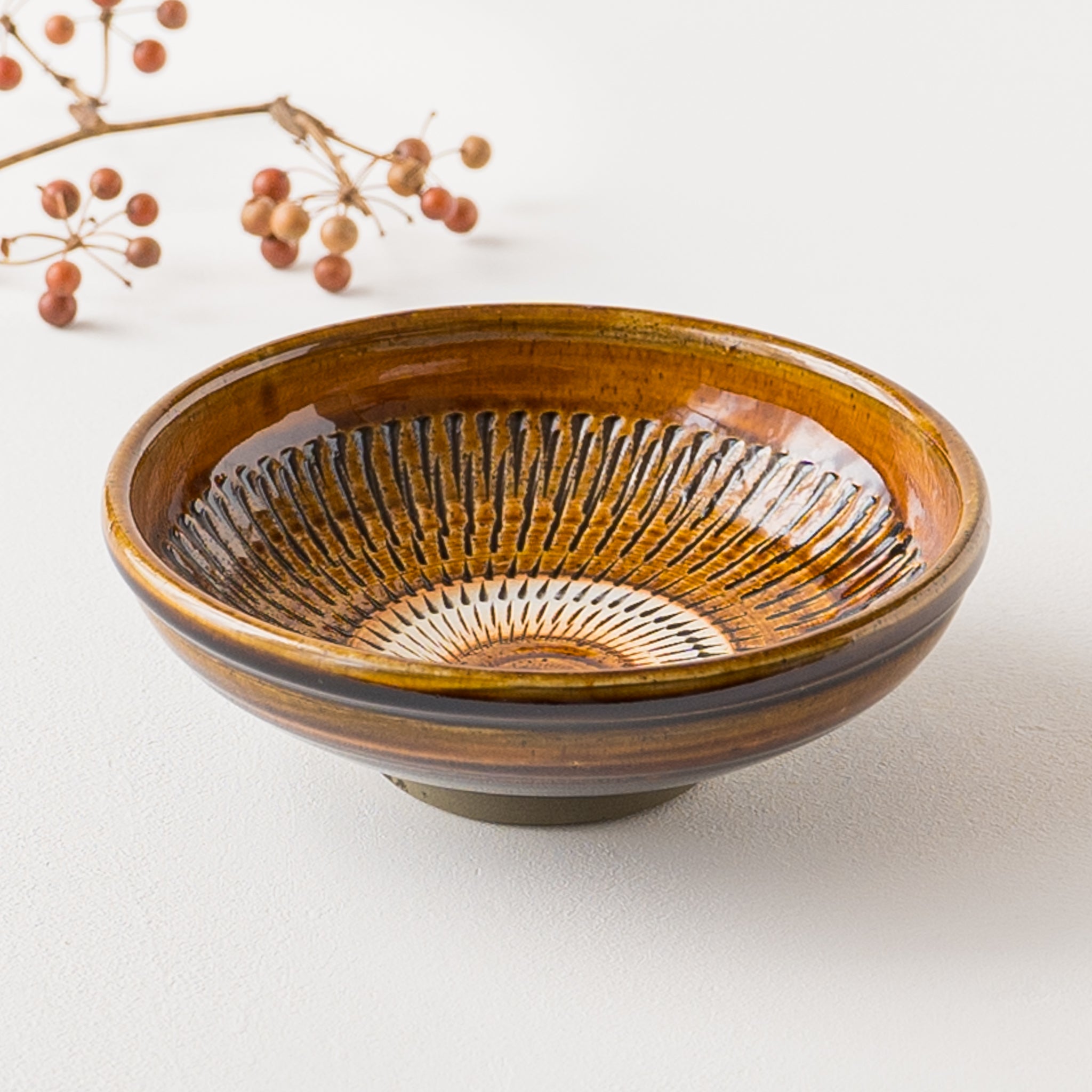 永江港史さん 絵志野焼 鹿 梅 鉢 小皿5枚セット 永江港史さん 絵志野焼