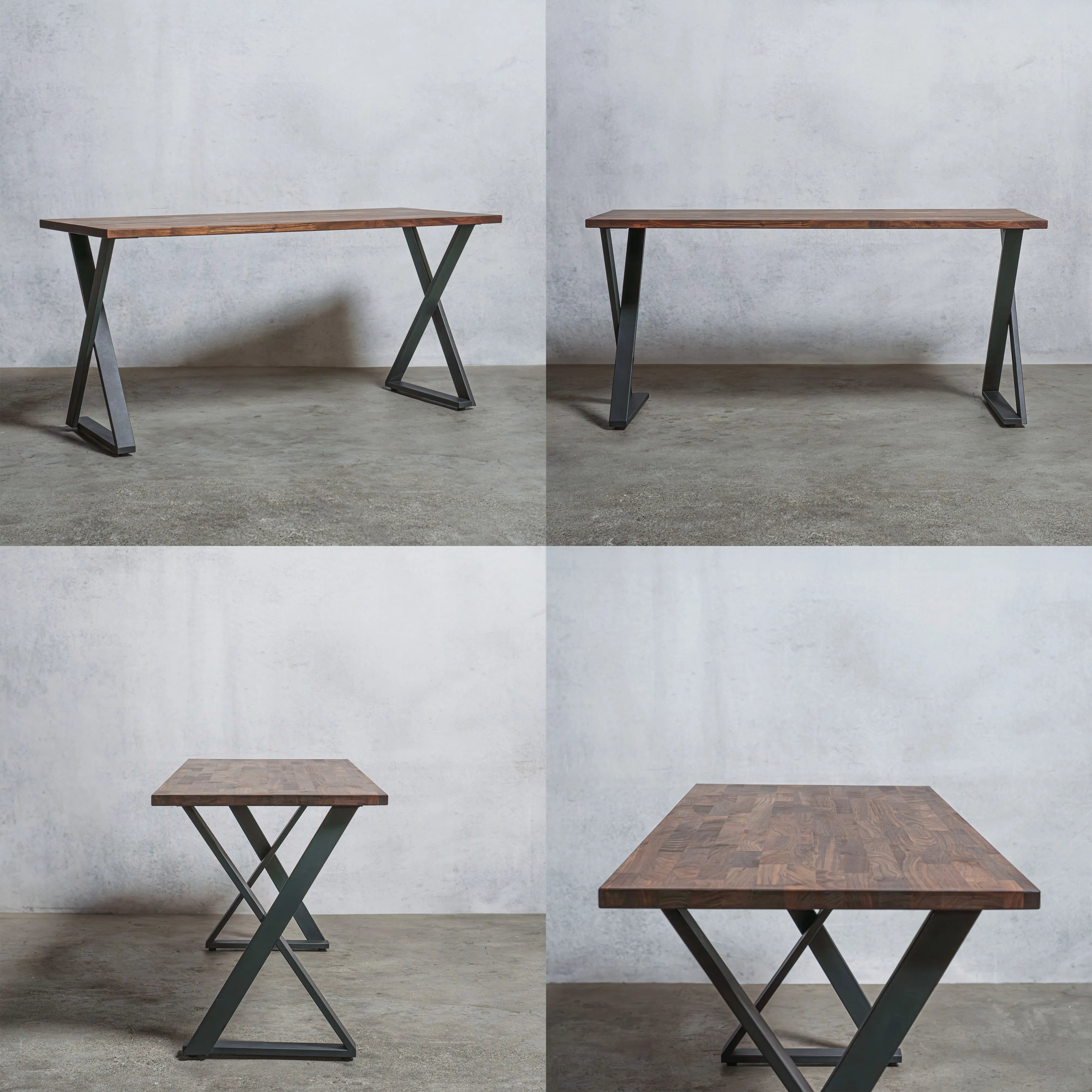 テーブル / デスク ウォールナット材 × アイアン脚 Z型 — 清水材木店