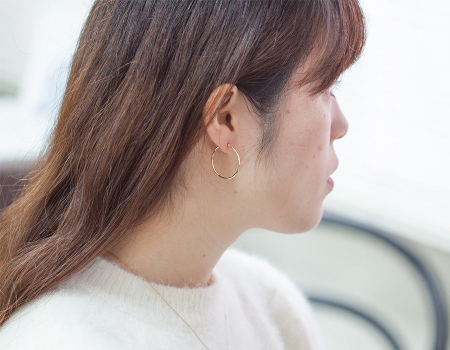 P00133 K18 K10 イエローゴールド フープピアス 25mm – SISTINA JEWELRY