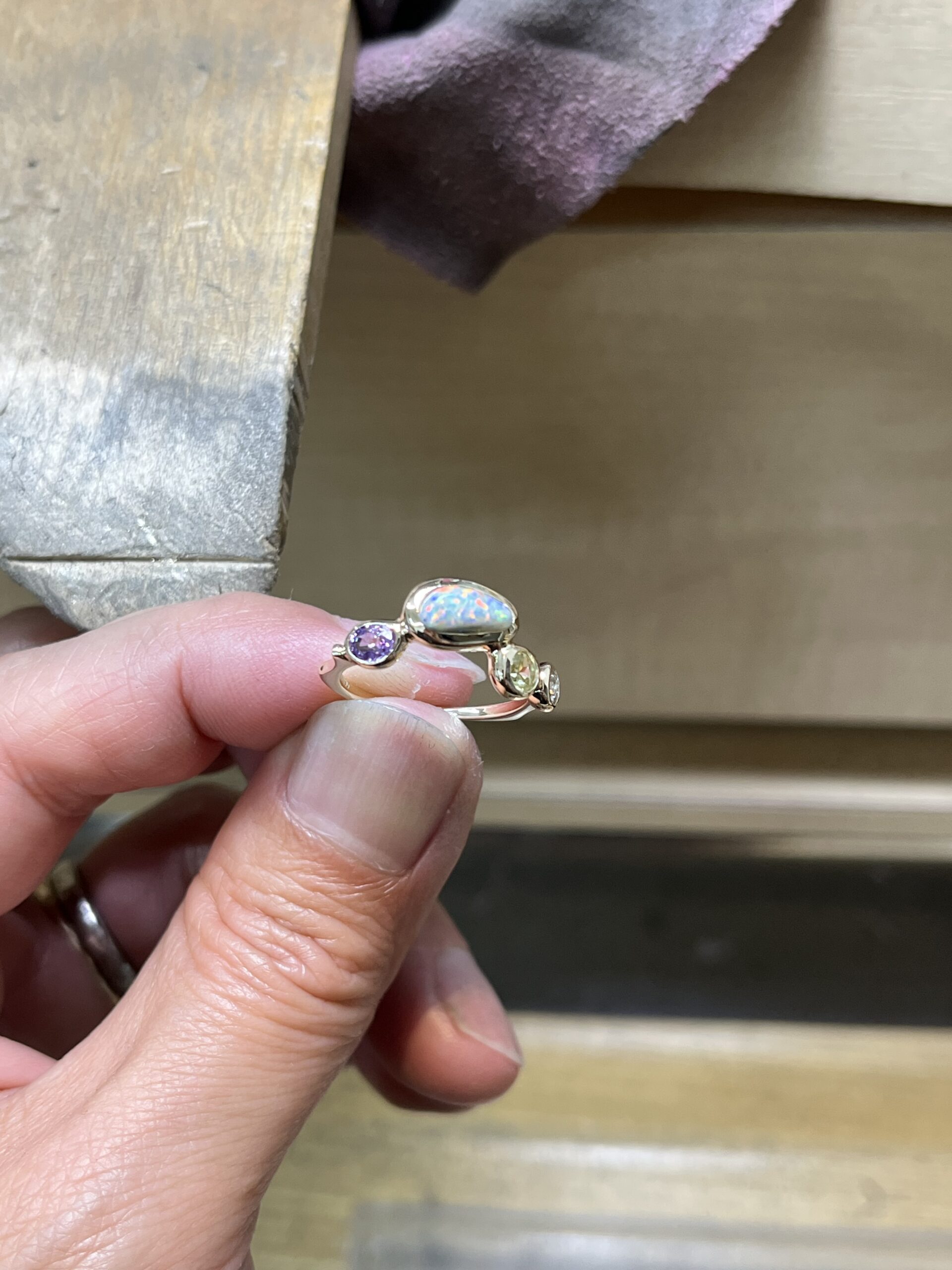 somonオパールとモルガナイトのリング11.5号