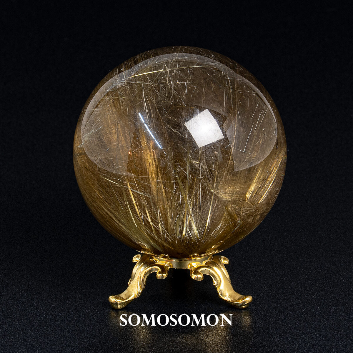 ゴールドルチルクォーツ スフィア 針水晶丸玉 ブラジル産 62mm 天然