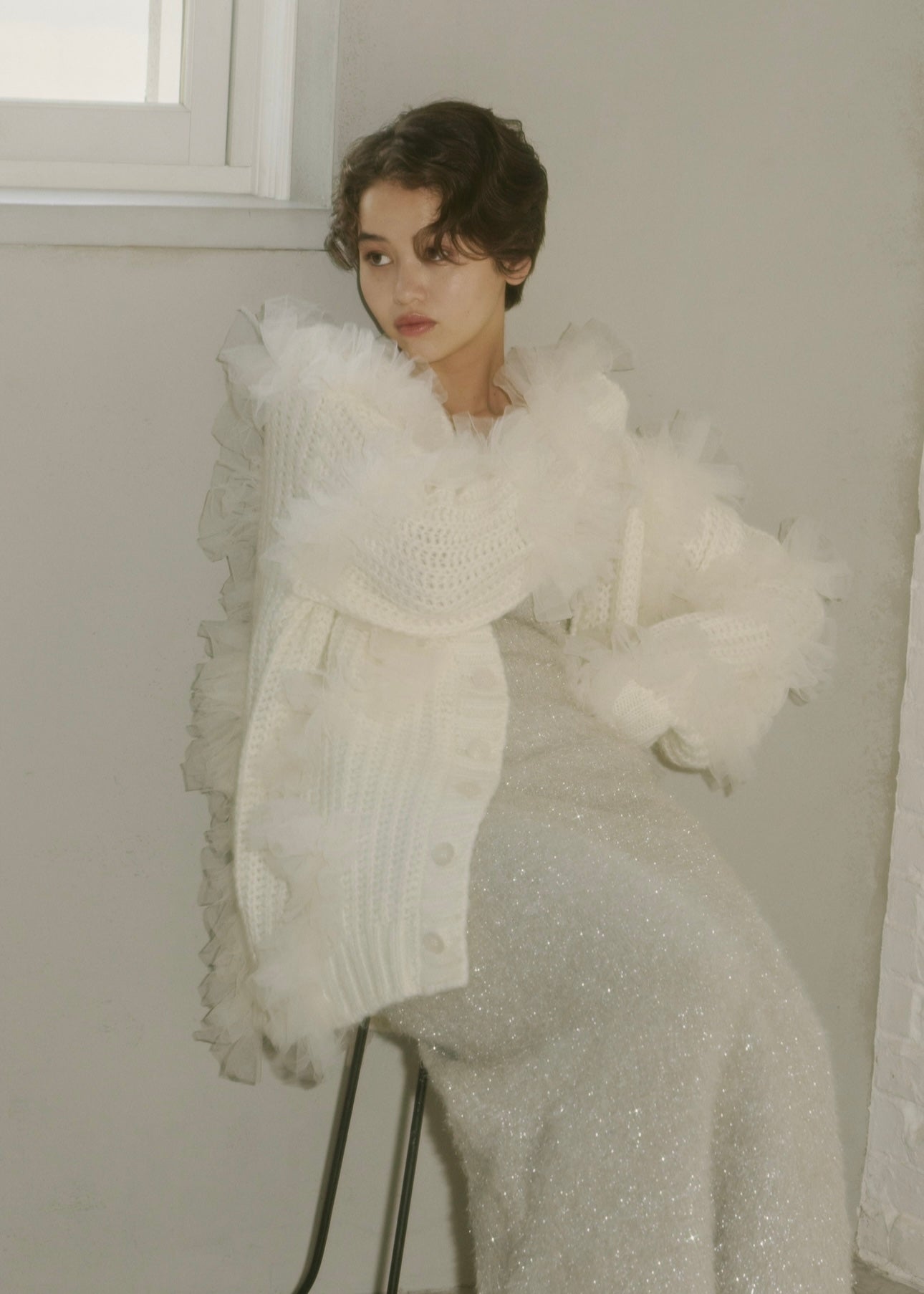 NOTRE emor /ノートルエモア tulle veil tops pink TOPS｜NOTRE émor