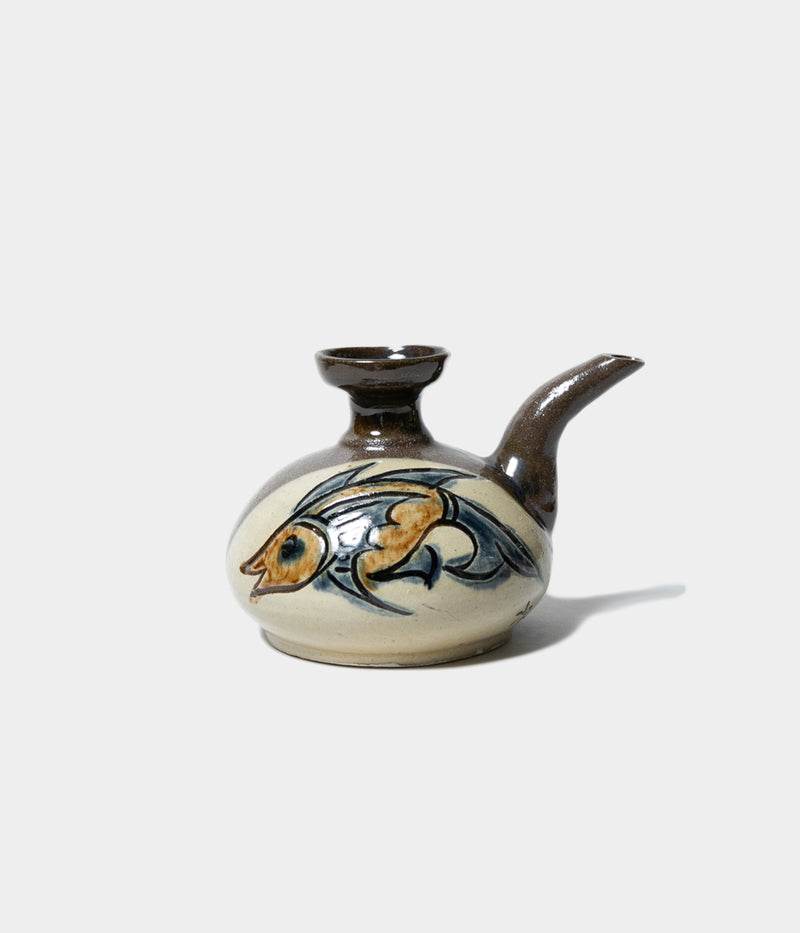 国宝の技を是非！ 人間国宝 金城次郎 カラカラ 魚の絵柄 工芸品 やむちん