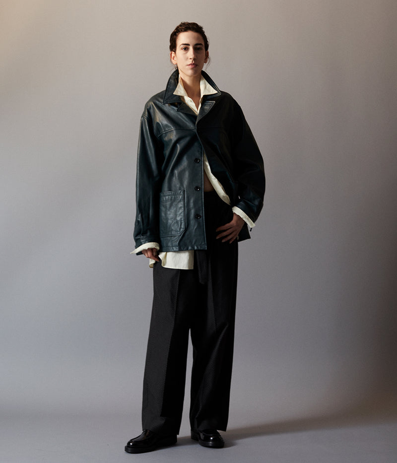 yoke Goat Leather Car Coat ゴートレザーコート