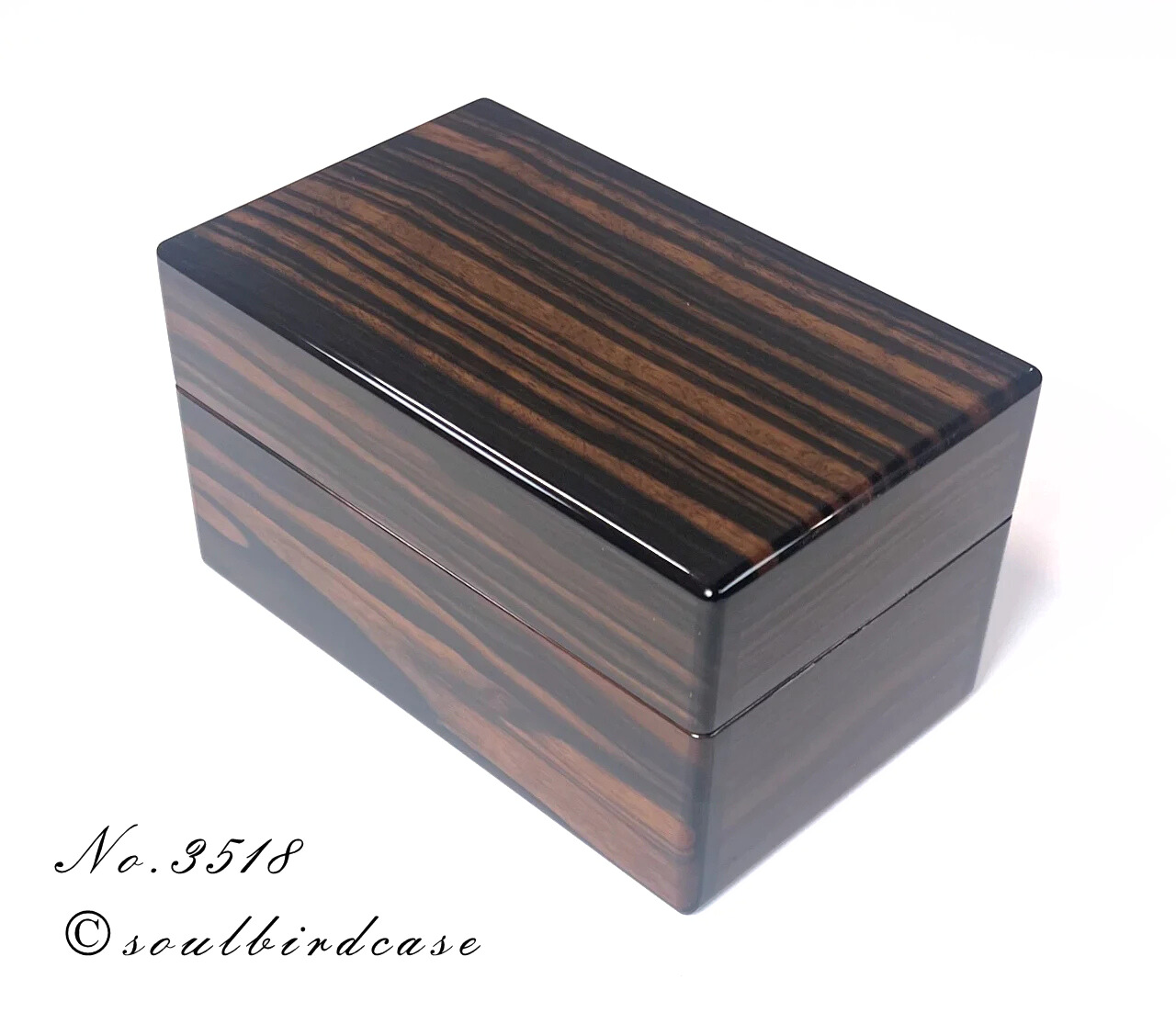 No.3518 縞黒檀 鏡面仕上げ 3本用時計ケース | 高級時計ケースのソウル