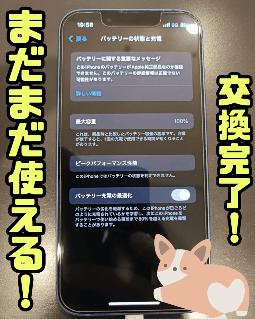 どうせなら大容量！miniシリーズのバッテリー交換！【13mini