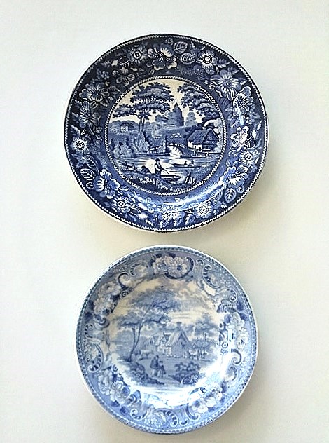 ブルー＆ホワイト 皿 アンティーク プレート 1． イギリス - SNAP
