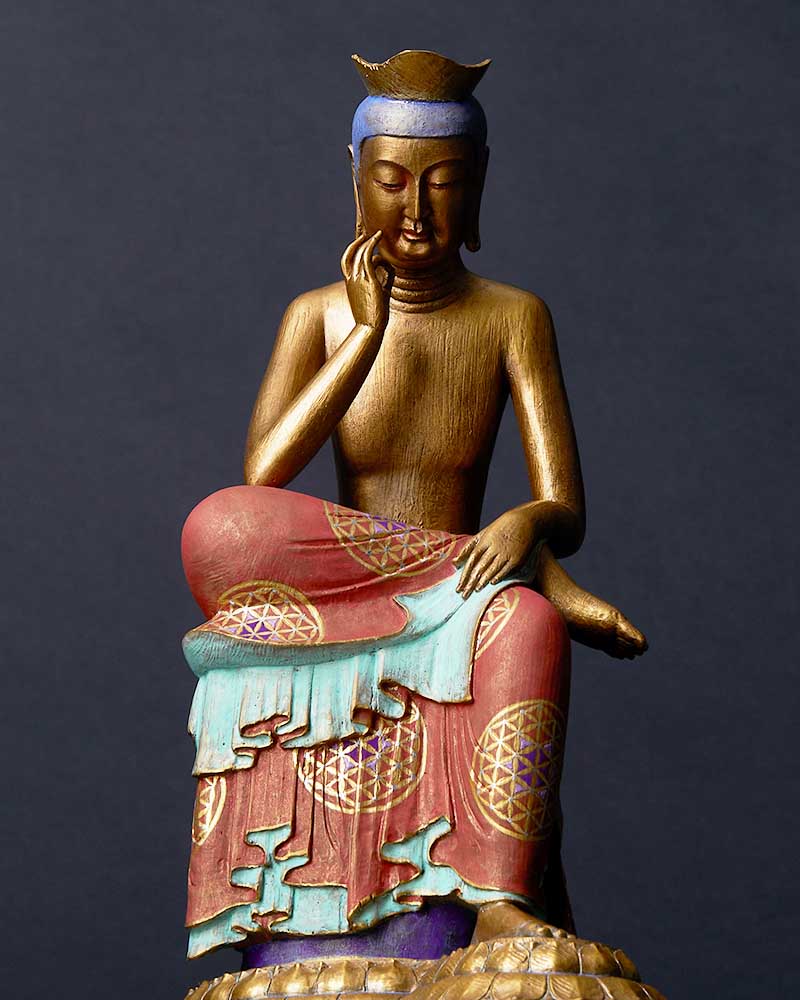 銅造 弥勒菩薩 坐像 懐中仏 旅仏 豆仏 鎧仏 銅造 弥勒菩薩 坐像 懐中仏