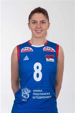 直筆サイン入り写真 ティヤナ・ボシュコビッチ バレーボールセルビアSA