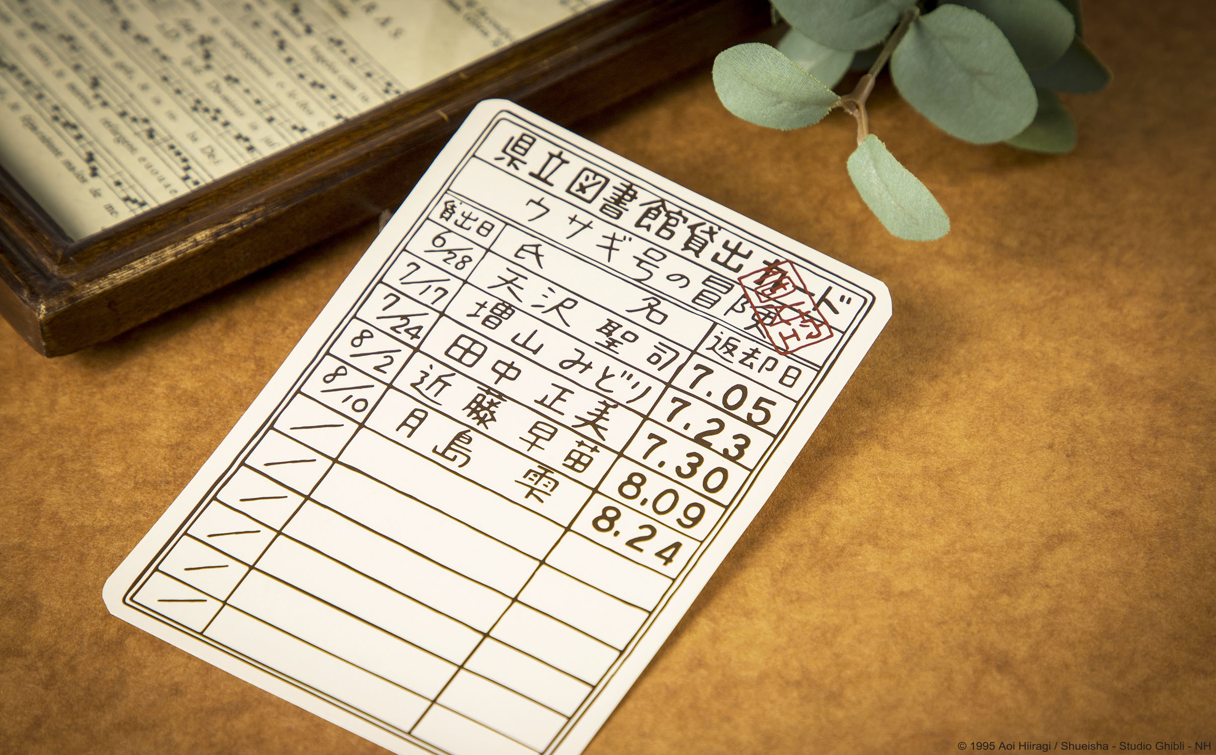 耳をすませば 図書館貸出カード ミニ下敷き 25周年記念 ジブリが