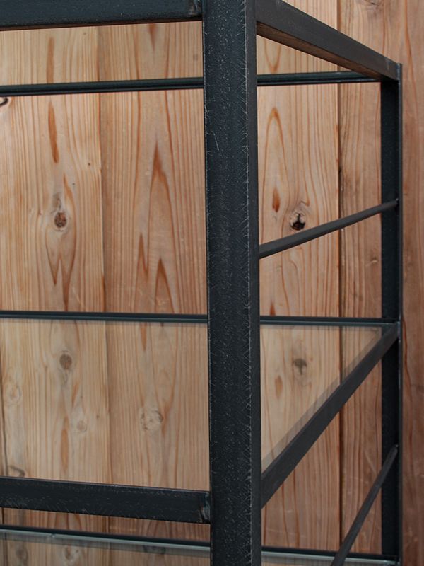 ≪シェルフ≫【アイアンシェルフ/4段 ガラス棚/GLASS】 IRSH-008