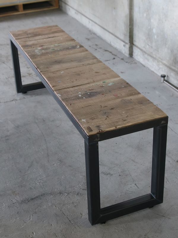 ≪ベンチ≫【USED足場板フレーム鉄脚ベンチ 1脚】 BEN02-USE | SQUARE