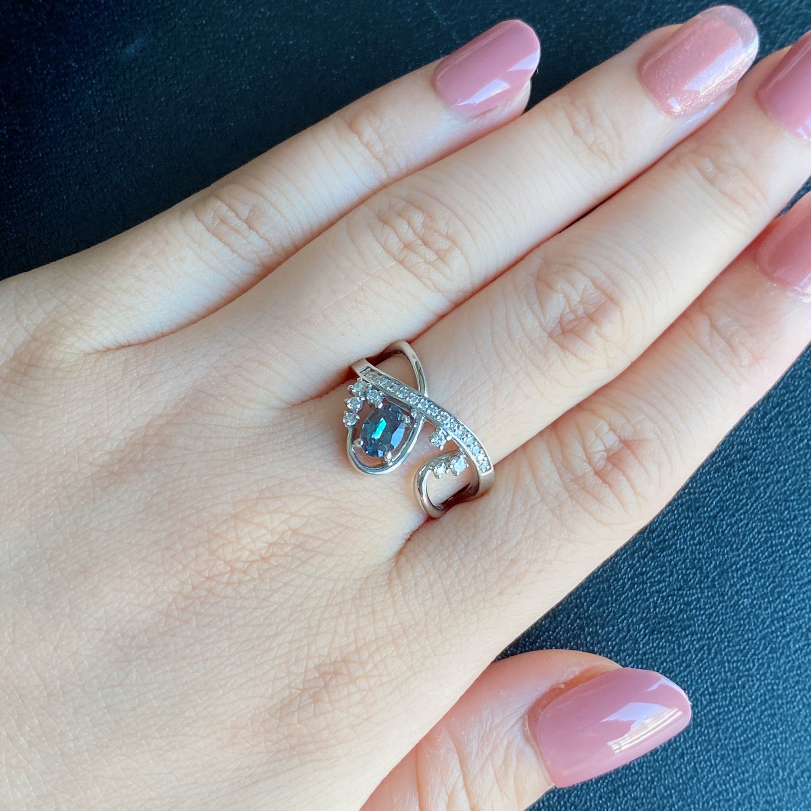 天然アレキサンドライト 0.41ct 天然ダイヤモンド リング – Mico宝飾店