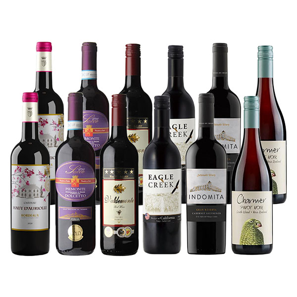 世界6か国周遊！ブドウ品種別飲み比べ赤ワイン12本セット 750m×12本(6