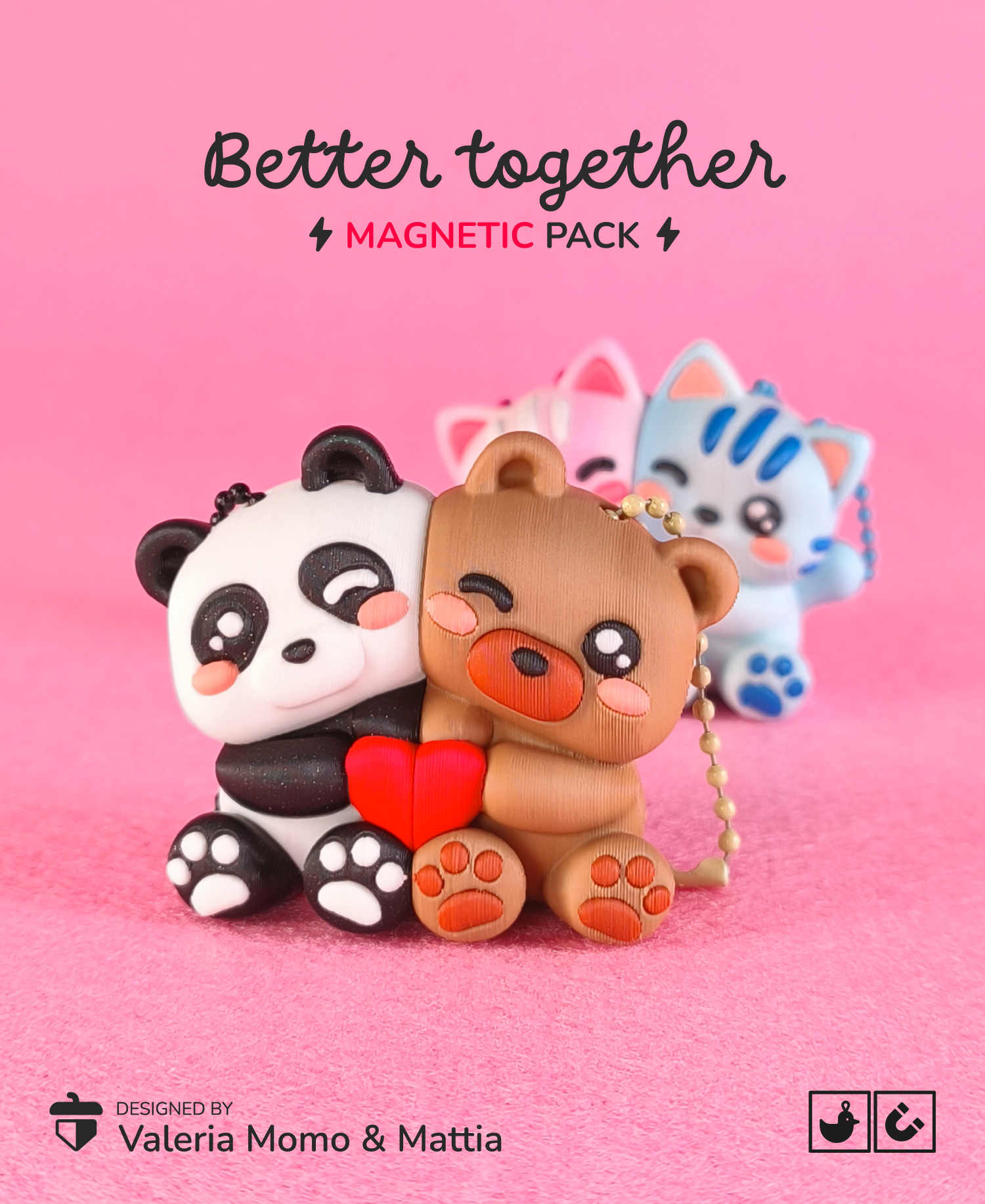 Better Together – Magnetic Keychain Pack - 3D model by Valeria