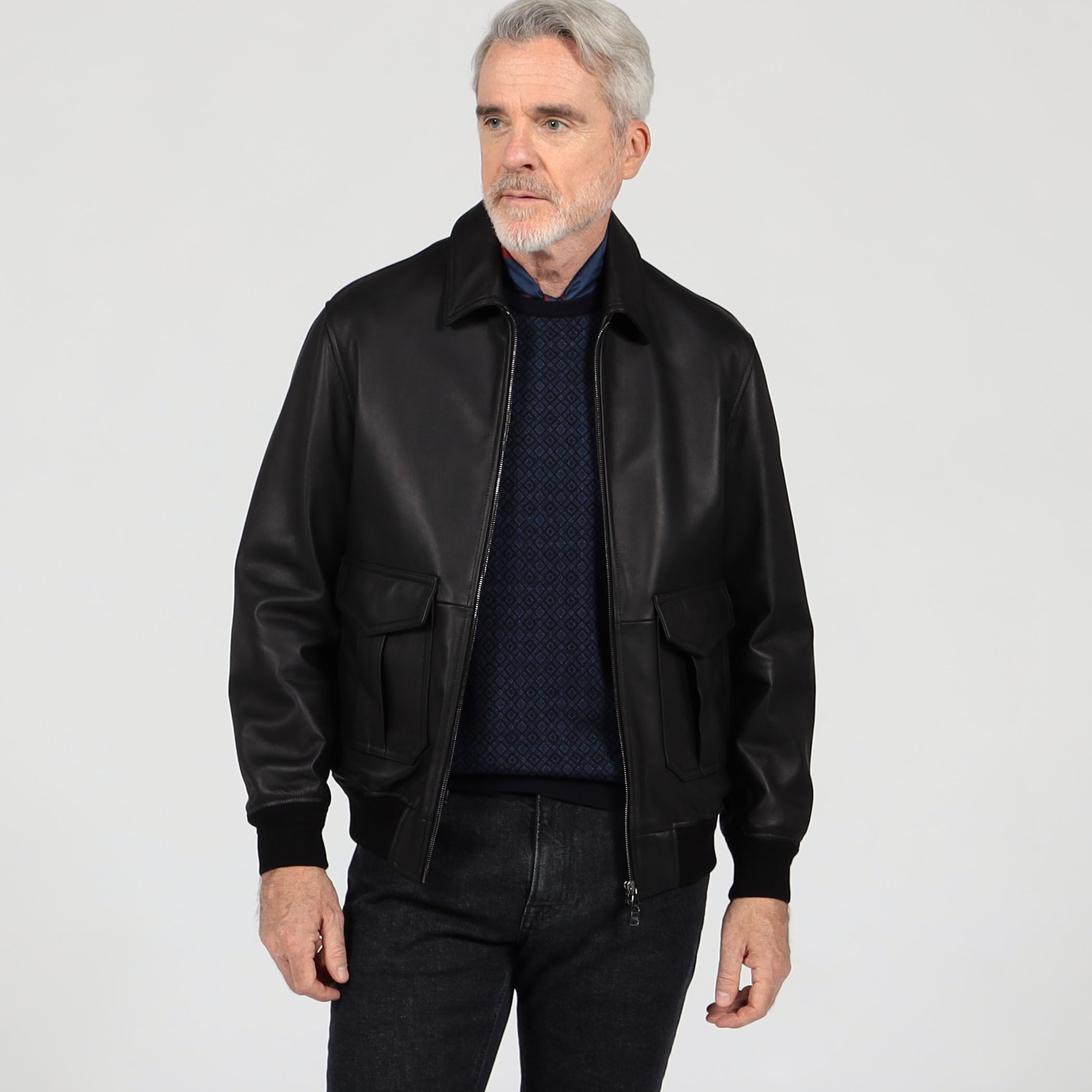 EMMETI / レザージャケット・ブルゾン/46/レザー/BLK/無地 別注