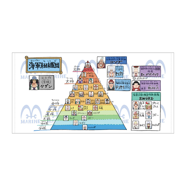 ワンピース】海軍組織図 バスタオル: 雑貨｜東映アニメーション