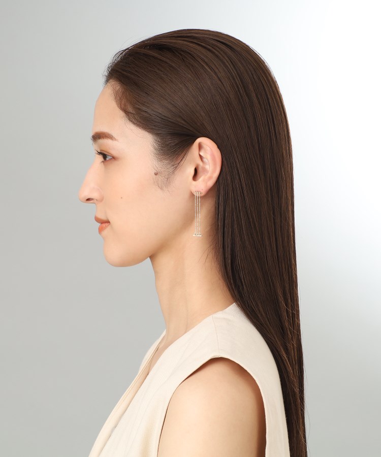 K10カットボールチェーン3連 スタッドピアス（ピアス） | COCOSHNIK