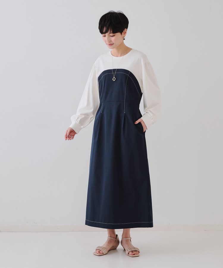 ビスチェドッキングワンピース【洗濯機洗い可】（マキシ・ロング