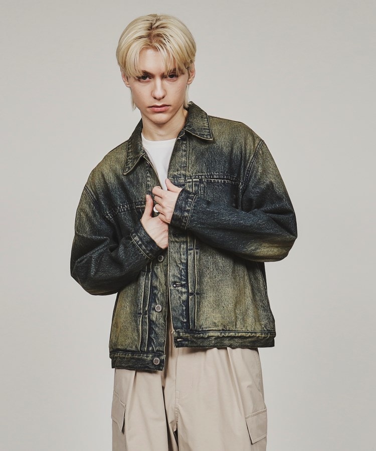 ウォッシュドカラーデニムブルゾン（デニムジャケット） | tk.TAKEO