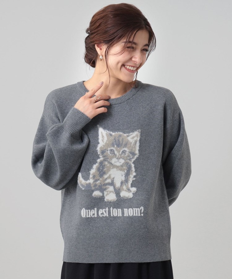 ◇【S-LL】思わず惹きつけられる アニマルジャカードニット（ニット