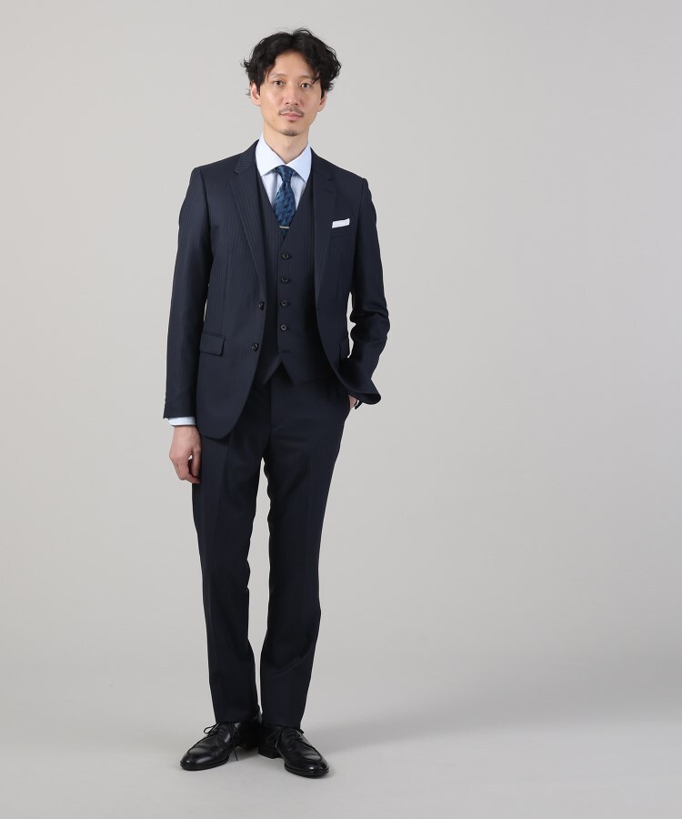 Sサイズ～】シャイニーヘリンボンストライプ ベスト（ベスト(単品